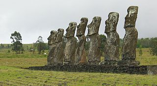 Seven moai at Ahu Akivi